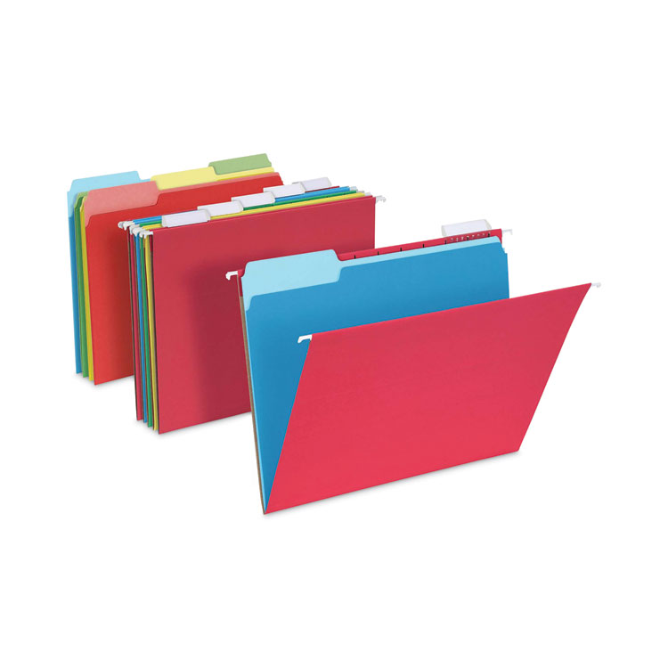 Pendaflex Teacher's Hanging File Folder Combo Kit, Letter Size, Assorted Colors, (25) 1/5-Cut Hanging Folders,(50) 1/3-Cut File Folders (PFX99199)