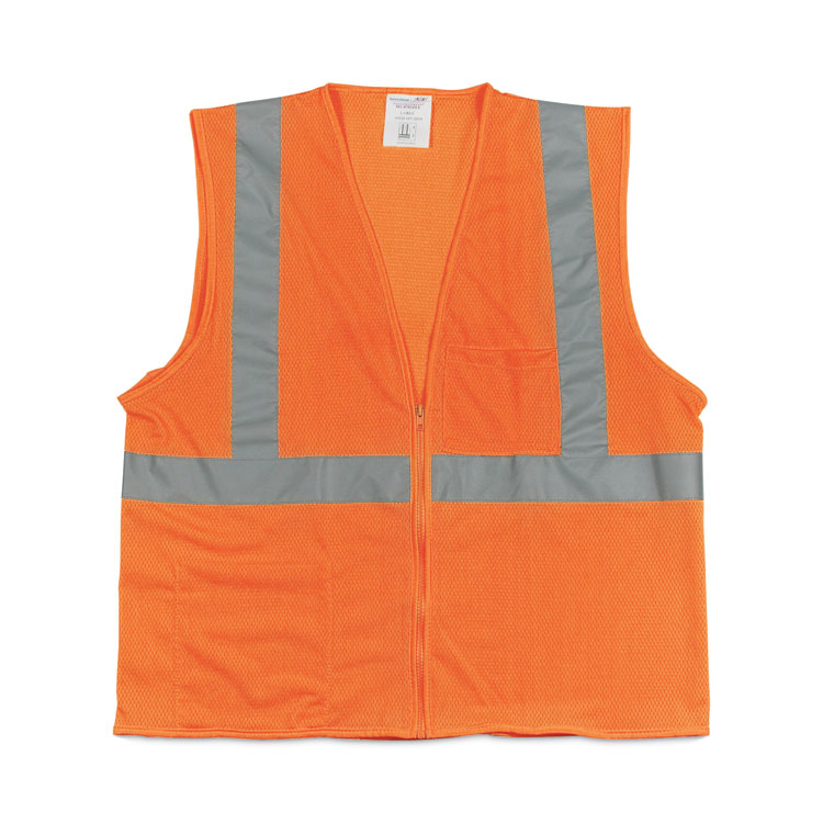 PIP Zipper Safety Vest, X-Large, Hi-Viz Orange (PID302MVGZORXL)
