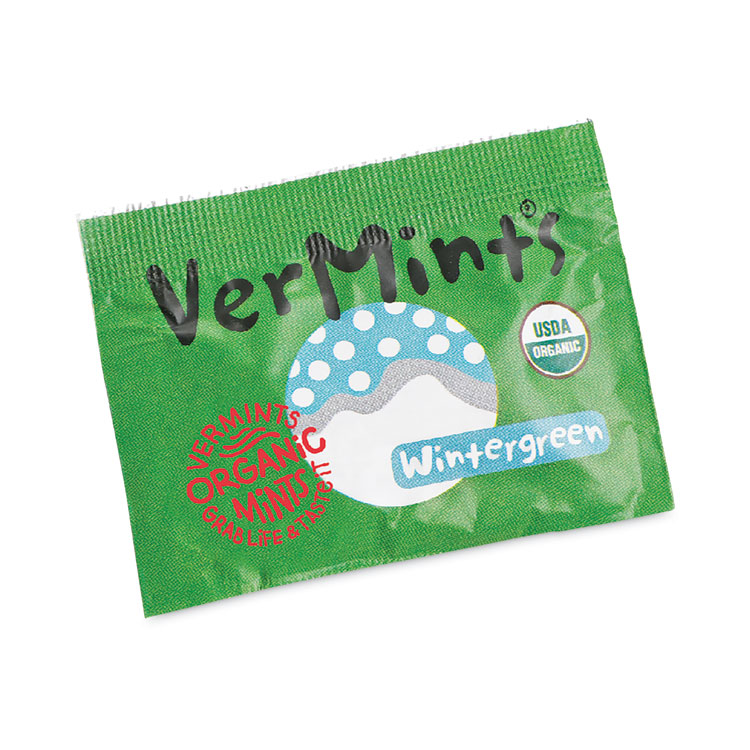 VerMints VerMints Organic Mints/Pastilles, Wintergreen, 2 Mints/0.7 oz, Individually Wrapped, 100/Box (VEMVNT00993)