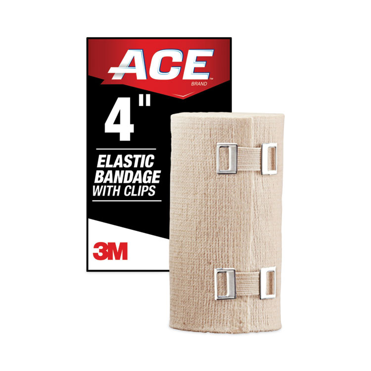 ACE Elastic Bandage with E-Z Clips, 4 x 64 (MMM207313)
