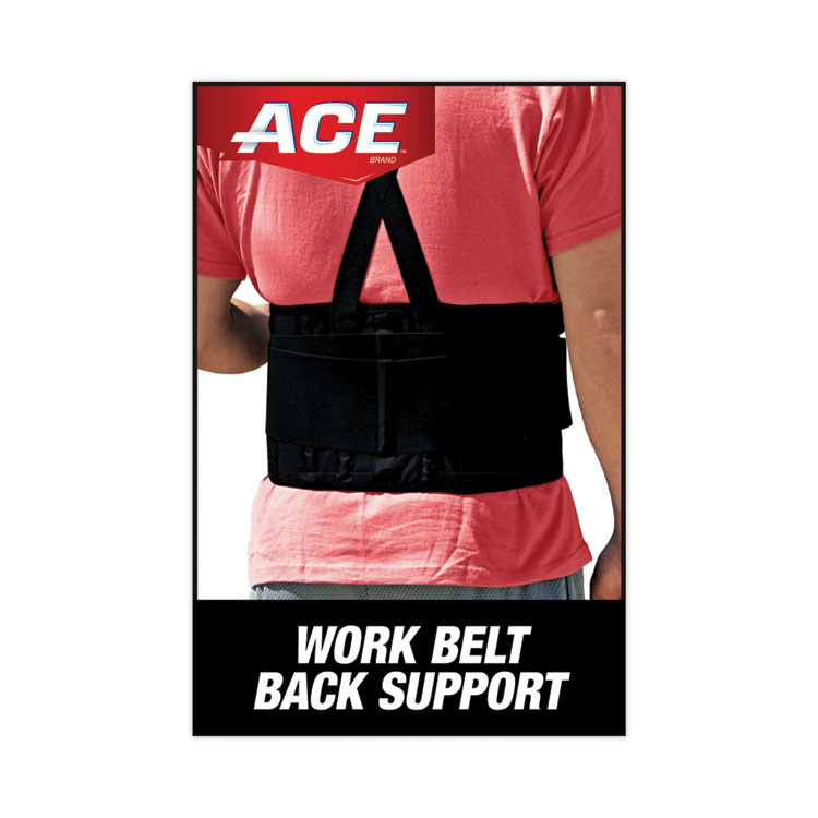 ACE Work Belt with Removable Suspenders, One Size Fits All, Up to 48" Waist Size, Black (MMM208605)