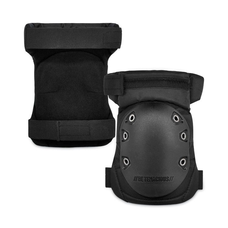 ergodyne ProFlex 435HL Hinged Gel Knee Pad, Hard Cap, Hook and Loop Closure, One Size Fits Most, Black, Pair (EGO18436)