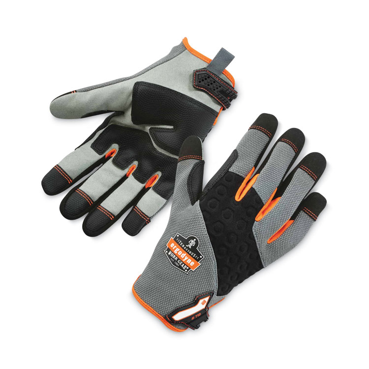 ergodyne ProFlex 710 Heavy-Duty Mechanics Gloves, 9" Long, XX-Large, Gray, Pair (EGO17046)