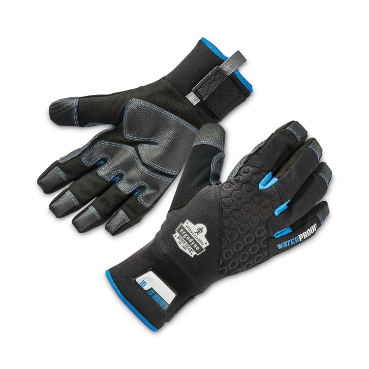 ergodyne ProFlex 818WP Thermal WP Gloves with Tena-Grip, EN388: 3423X, 9" Long, Medium, Black, Pair (EGO17383)