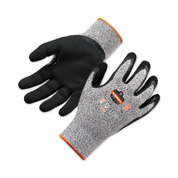 ergodyne ProFlex 7031 ANSI A3 Nitrile-Coated CR Gloves, EN388: 4X42C, 10" Long, Large, Gray, Pair (EGO17984)