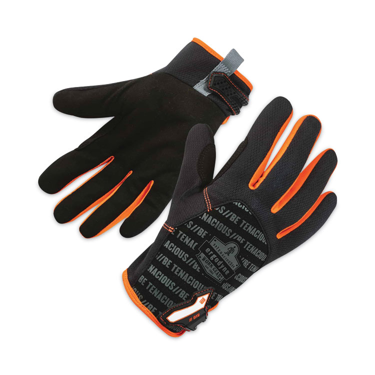 ergodyne ProFlex 812 Standard Mechanics Gloves, 9" Long, XX-Large, Black, Pair (EGO17176)