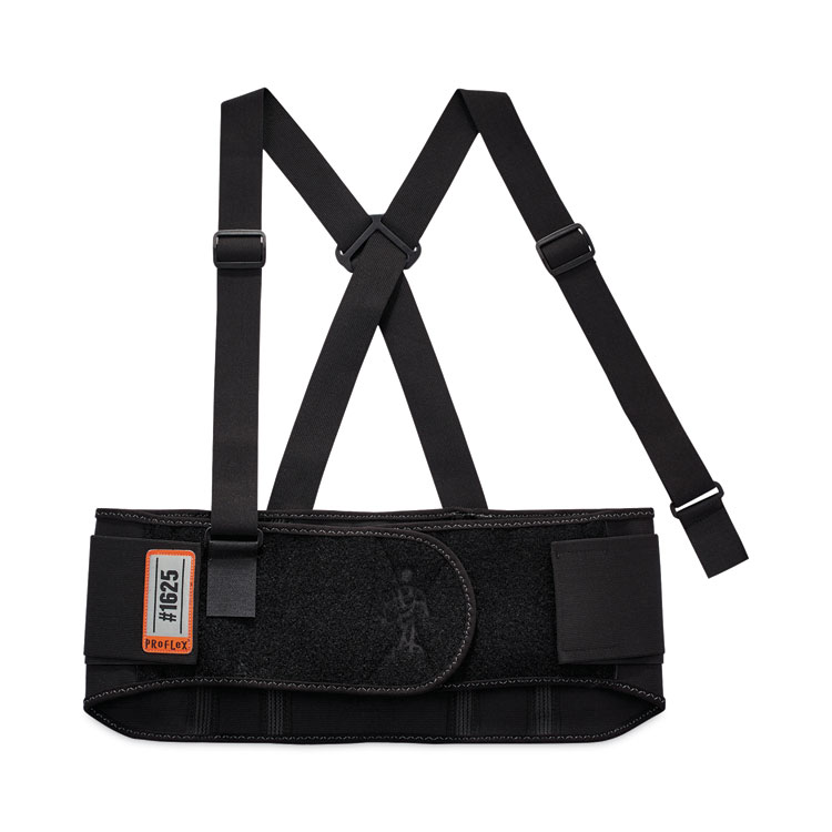 ergodyne ProFlex 1625 Elastic Back Support Brace, X-Large, 38" to 42" Waist, Black (EGO11115)