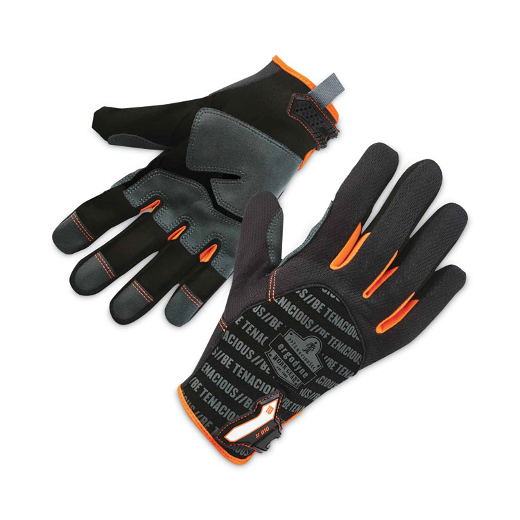 ergodyne ProFlex 810 Reinforced Utility Gloves, EN388: 3121X, 9" Long, Large, Black, Pair (EGO17224)