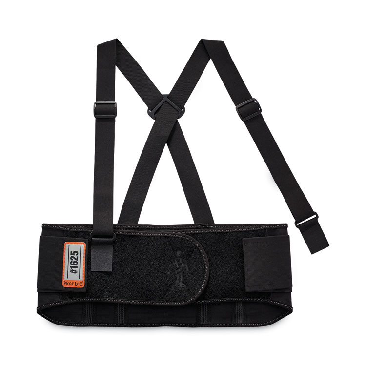 ergodyne ProFlex 1625 Elastic Back Support Brace, 3X-Large, 46" to 52" Waist, Black (EGO11117)