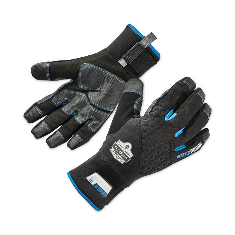 ergodyne ProFlex 818WP Thermal WP Gloves with Tena-Grip, EN388: 3423X, 9" Long, X-Large, Black, Pair (EGO17385)