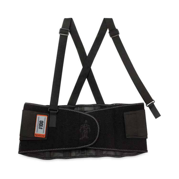 ergodyne ProFlex 100 Economy Spandex Back Support Brace, Large, 34" to 38" Waist, Black (EGO11384)