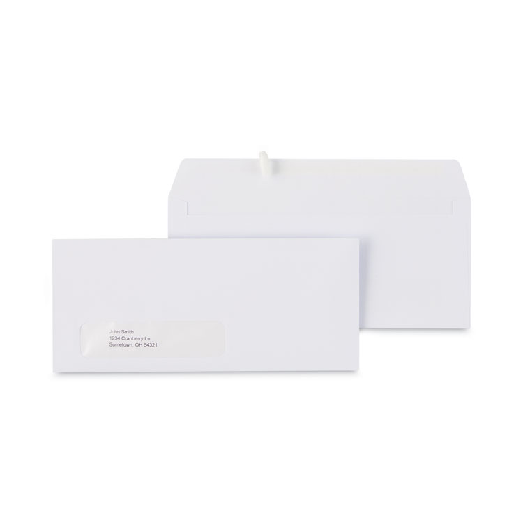 Universal Open-Side Business Envelope, 1 Window, #10, Commercial Flap, Gummed Closure, 4.13 x 9.5, White, 250/Box (UNV36322)