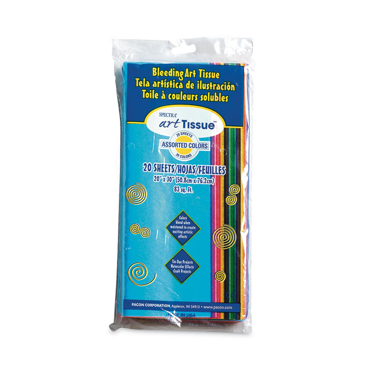Pacon Spectra Art Tissue, 23 lb Tissue Weight, 20 x 30, Assorted, 20/Pack (PAC58506)