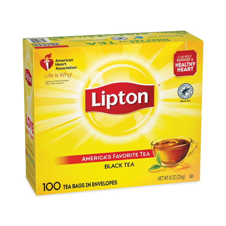 Lipton Tea Bags, Black, 100/Box (LIP291)