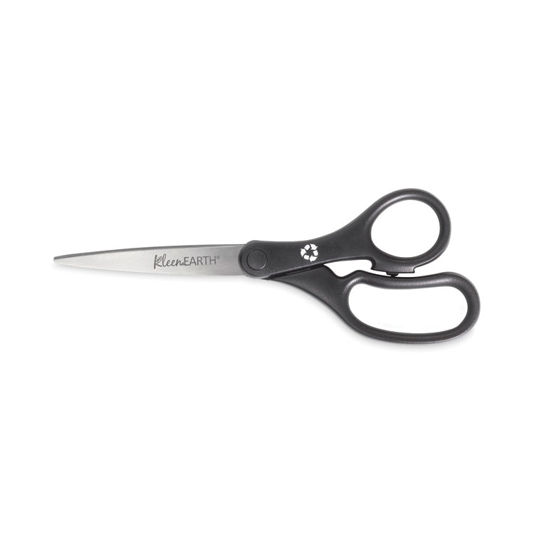 Westcott KleenEarth Basic Plastic Handle Scissors, 8" Long, 3.25" Cut Length, Straight Black Handle, 3/Pack (ACM15585)