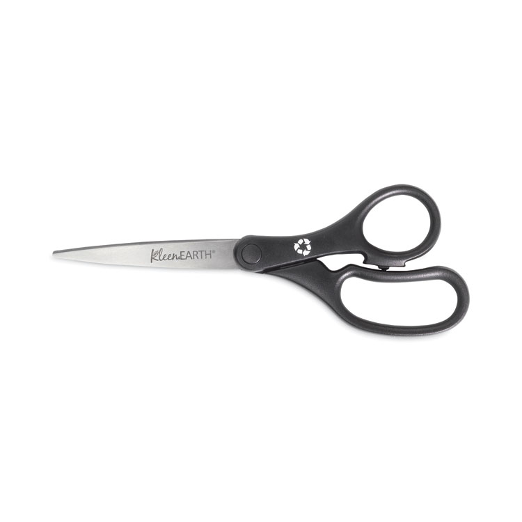 Westcott KleenEarth Basic Plastic Handle Scissors, 8" Long, 3.25" Cut Length, Straight Black Handle (ACM15583)