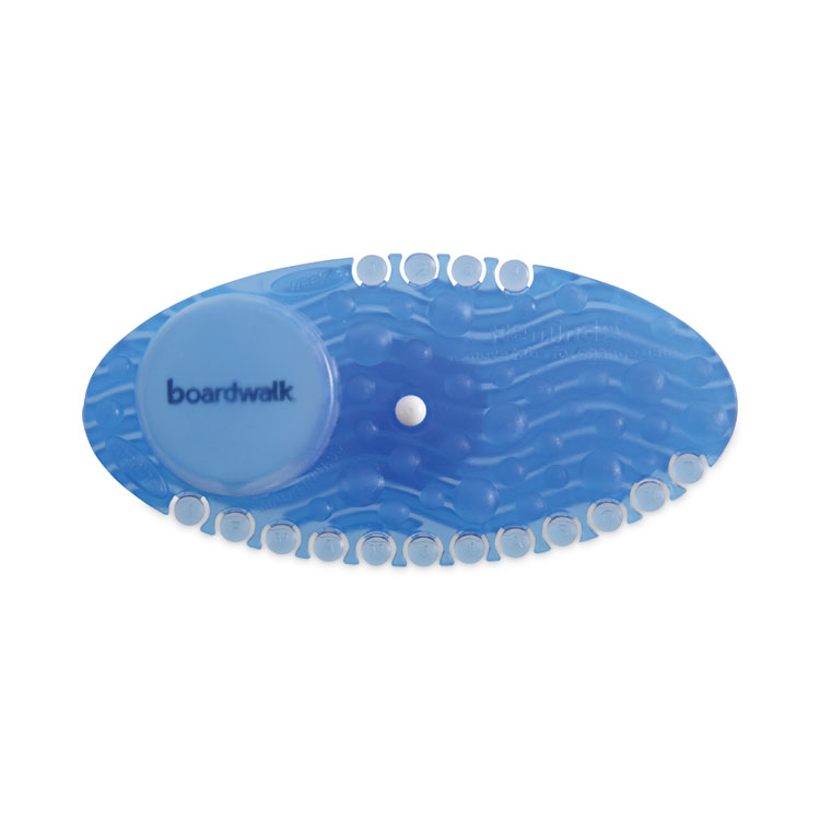 Boardwalk Curve Solid Air Freshener, Cotton Blossom, Blue, 10/Box, 6 Boxes/Carton (BWKCURVECBLCT)