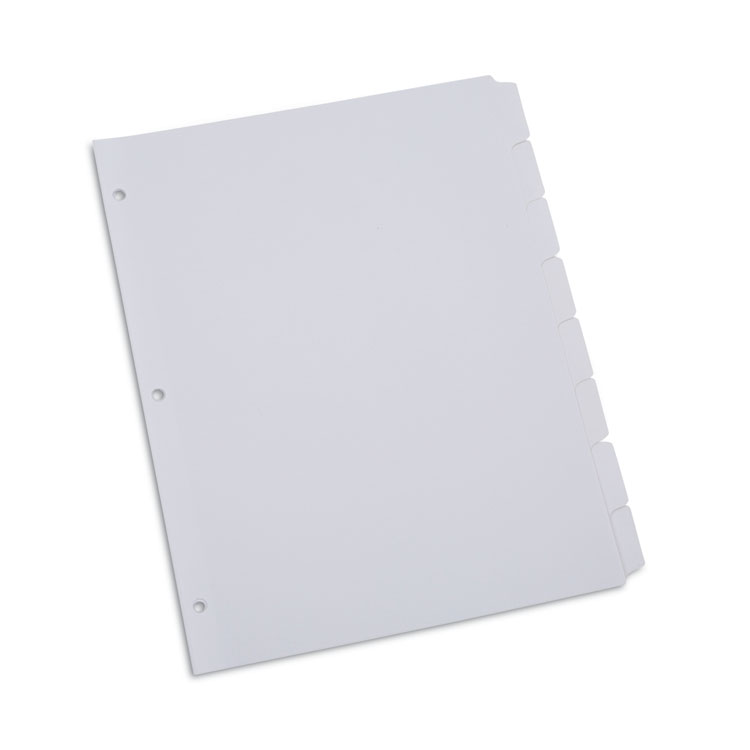 Universal Deluxe Write-On/Erasable Tab Index, 8-Tab, 11 x 8.5, White, White Tabs, 1 Set (UNV20818)