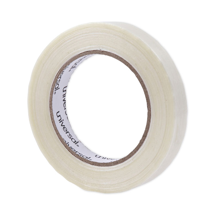 Universal 120# Utility Grade Filament Tape, 3" Core, 18 mm x 54.8 m, Clear (UNV30018)