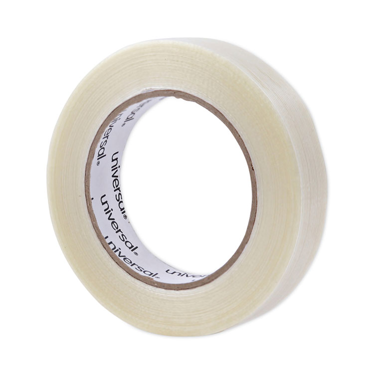 Universal 120# Utility Grade Filament Tape, 3" Core, 24 mm x 54.8 m, Clear (UNV30024)