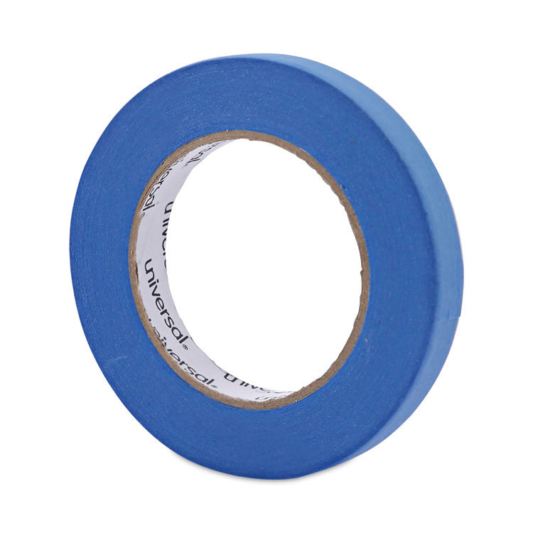 Universal Premium Blue Masking Tape with UV Resistance, 3" Core, 18 mm x 54.8 m, Blue, 2/Pack (UNVPT14019)