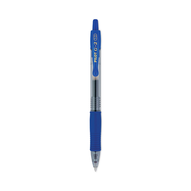 Pilot G2 Premium Gel Pen, Retractable, Bold 1 mm, Blue Ink, Smoke/Blue Barrel, Dozen (PIL31257)
