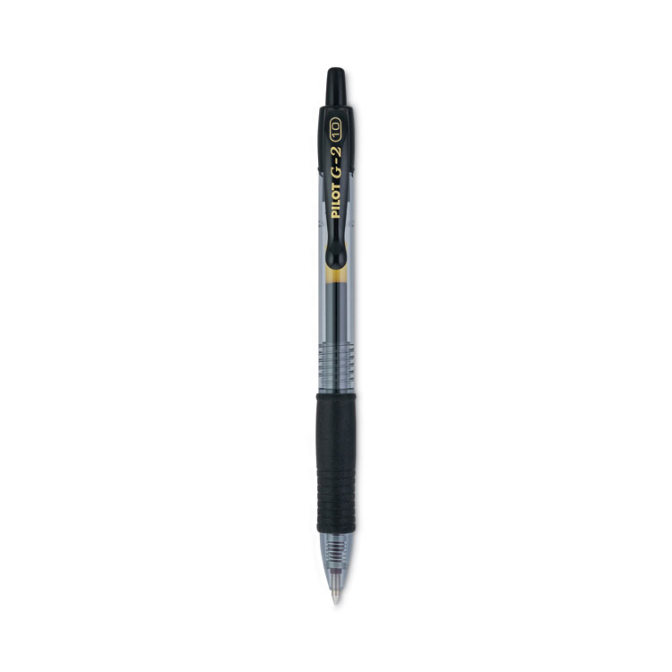 Pilot G2 Premium Gel Pen, Retractable, Bold 1 mm, Black Ink, Smoke/Black Barrel, Dozen (PIL31256)