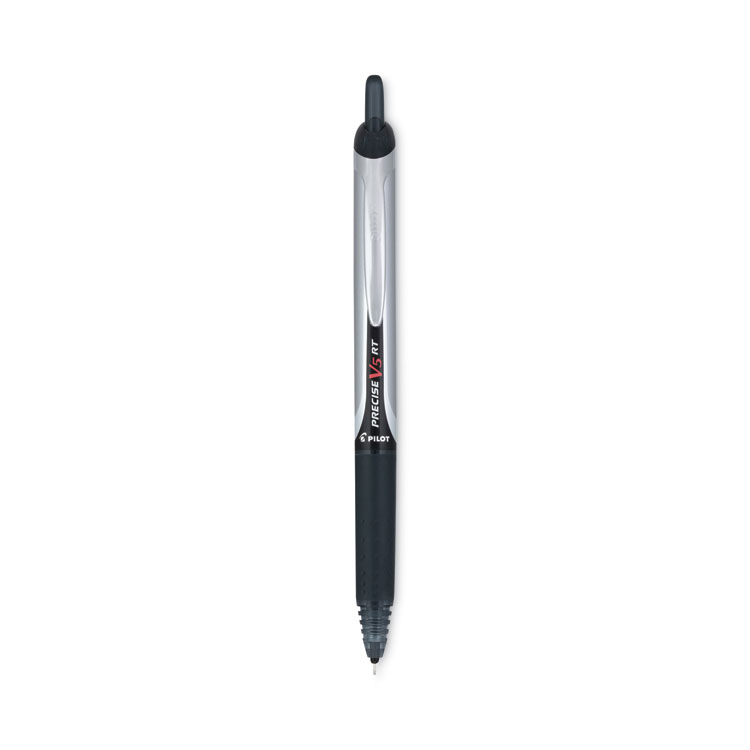Pilot Precise V5RT Rollerball Pen, Retractable, Extra-Fine 0.5 mm, Black Ink, Black Barrel (PIL26062)