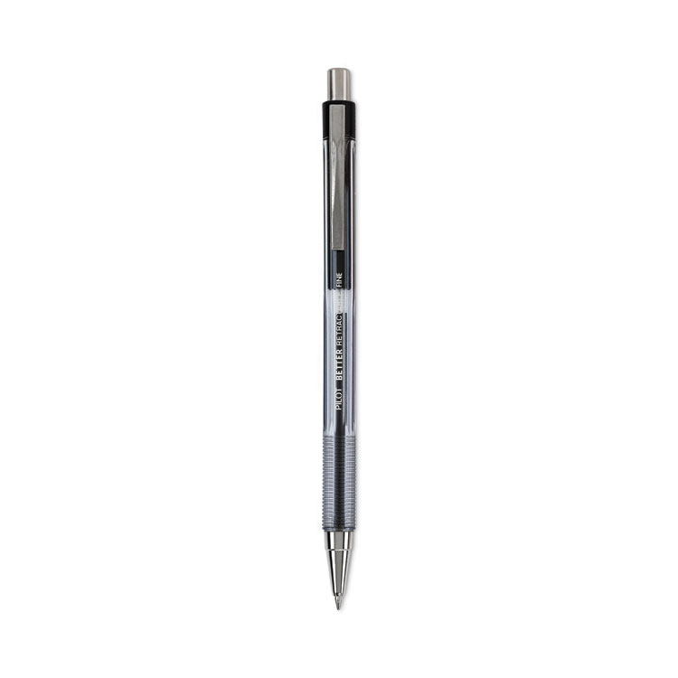 Pilot Better Ballpoint Pen, Retractable, Fine 0.7 mm, Black Ink, Smoke Barrel, Dozen (PIL30000)
