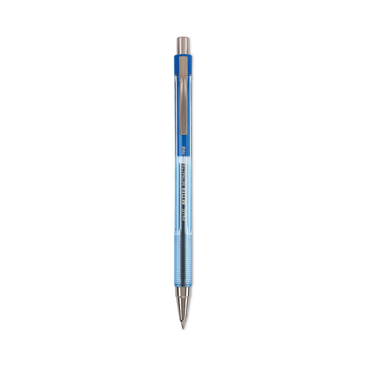 Pilot Better Ballpoint Pen, Retractable, Fine 0.7 mm, Blue Ink, Translucent Blue Barrel, Dozen (PIL30001)