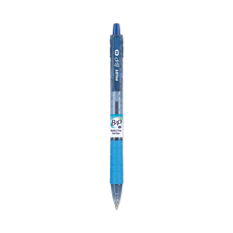 Pilot B2P Bottle-2-Pen Recycled Ballpoint Pen, Retractable, Medium 1 mm, Blue Ink, Translucent Blue Barrel, Dozen (PIL32801)