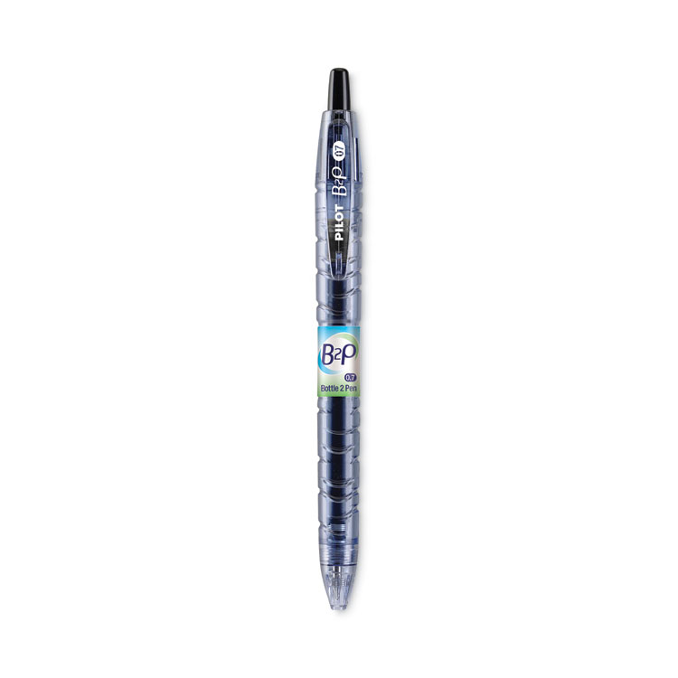 Pilot B2P Bottle-2-Pen Recycled Gel Pen, Retractable, Fine 0.7 mm, Black Ink, Translucent Blue Barrel (PIL31600)