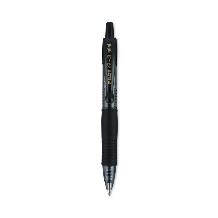 Pilot G2 Mini Gel Pen, Retractable, Fine 0.7 mm, Black Ink, Smoke/Black Barrel, 4/Pack (PIL31734)