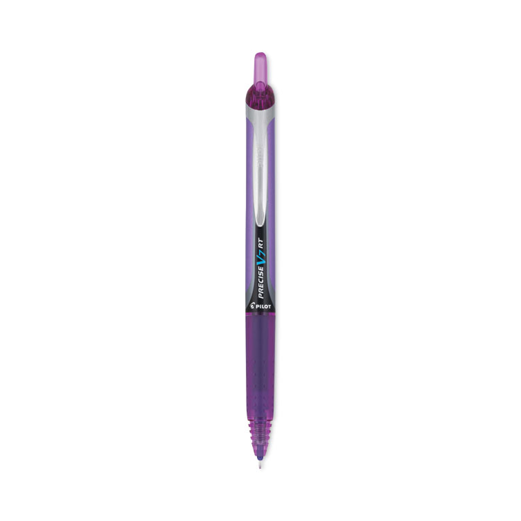 Pilot Precise V7RT Rollerball Pen, Retractable, Fine 0.7 mm, Purple Ink, Purple Barrel (PIL26071)
