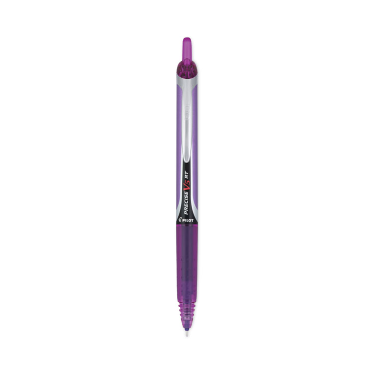 Pilot Precise V5RT Rollerball Pen, Retractable, Extra-Fine 0.5 mm, Purple Ink, Purple Barrel (PIL26066)