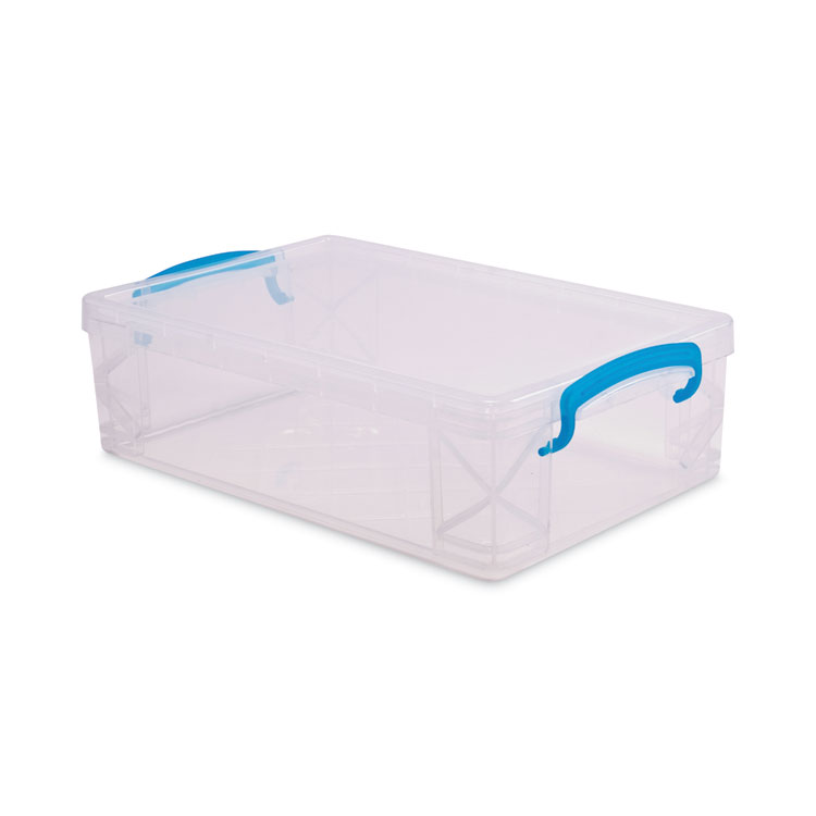 Advantus Super Stacker Large Pencil Box, 9" x 5.5" x 2.62", Clear (AVT37539)
