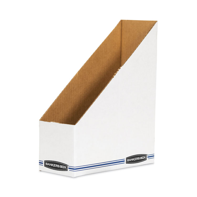 Bankers Box Stor/File Corrugated Magazine File, 4 x 9.25 x 11.75, White, 12/Carton (FEL10723)