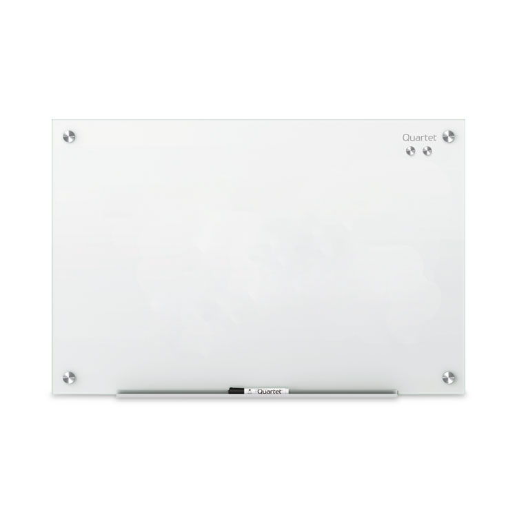 Quartet Infinity Magnetic Glass Marker Board, 24" x 18", White Surface (QRTG2418W)
