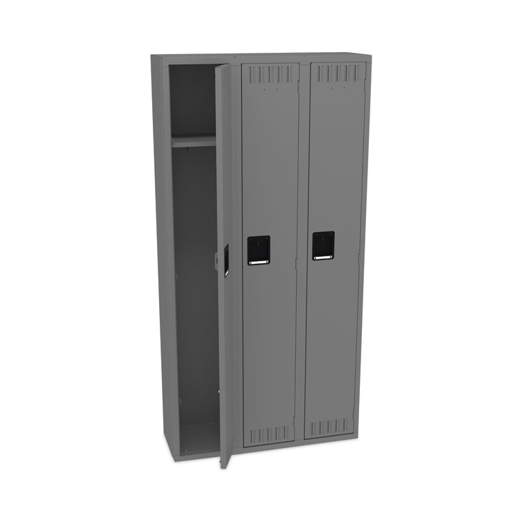 Tennsco Single-Tier Locker, Three Lockers with Hat Shelves, 36w x 12d x 72h, Medium Gray (TNNSTS121272CMG)