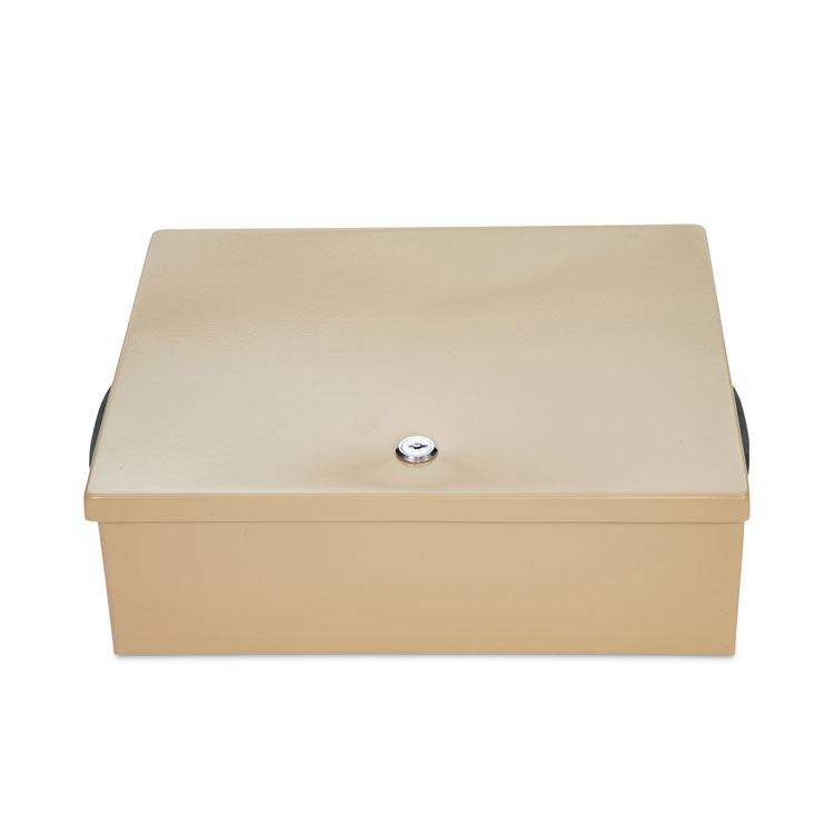 CONTROLTEK Jumbo Locking Cash Box, 1 Compartment, 14.38 x 11 x 4.13, Sand (CNK500134)