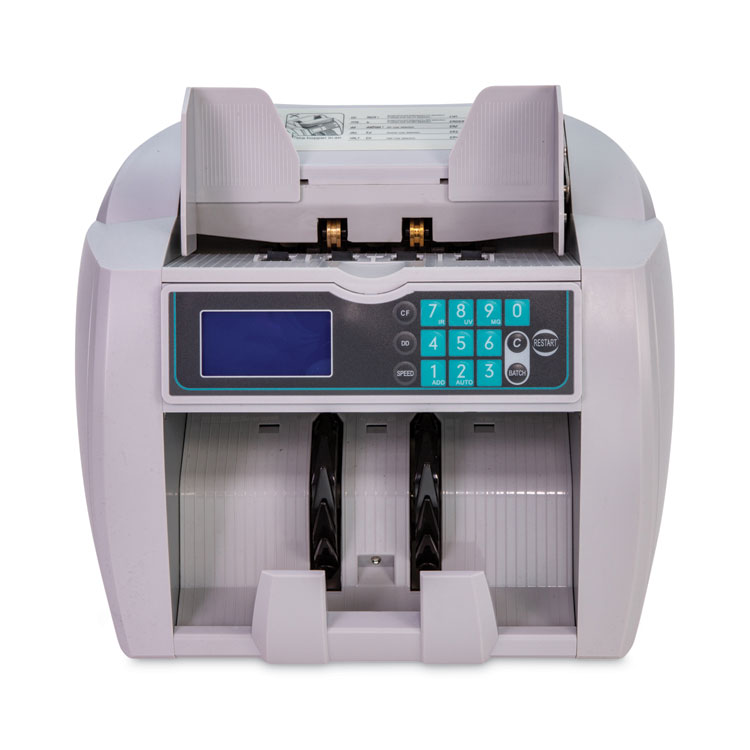CONTROLTEK Bill Counter with Counterfeit Detection, 1,900 Bills/min, 10 x 13.6 x 11.6, White (CNK525522)