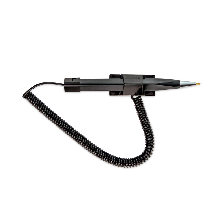 CONTROLTEK Wedgy Secure Antimicrobial Ballpoint Counter Pen, Fine 0.5 mm, Black Ink, Black Barrel (CNK555567)