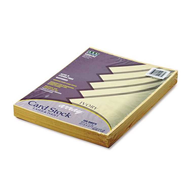 Pacon Array Card Stock, 65 lb Cover Weight, 8.5 x 11, Ivory, 100/Pack (PAC101186)