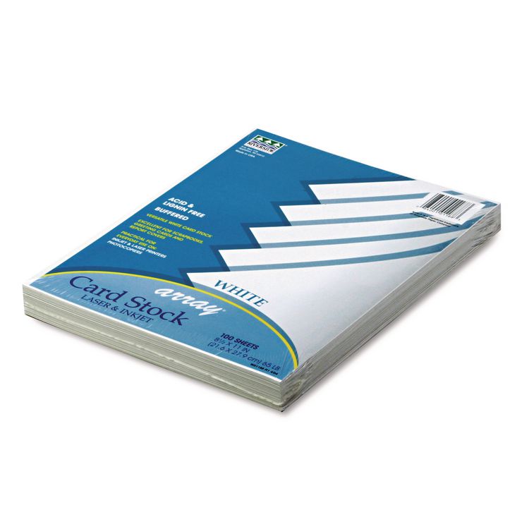 Pacon Array Card Stock, 65 lb Cover Weight, 8.5 x 11, White, 100/Pack (PAC101188)