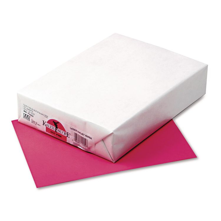 Pacon Kaleidoscope Multipurpose Colored Paper, 24 lb Bond Weight, 8.5 x 11, Hot Pink, 500/Ream (PAC102052)