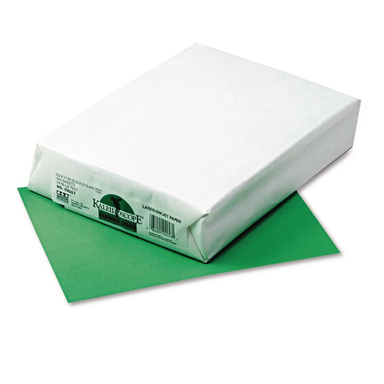 Pacon Kaleidoscope Multipurpose Colored Paper, 24 lb Bond Weight, 8.5 x 11, Emerald Green, 500/Ream (PAC102057)
