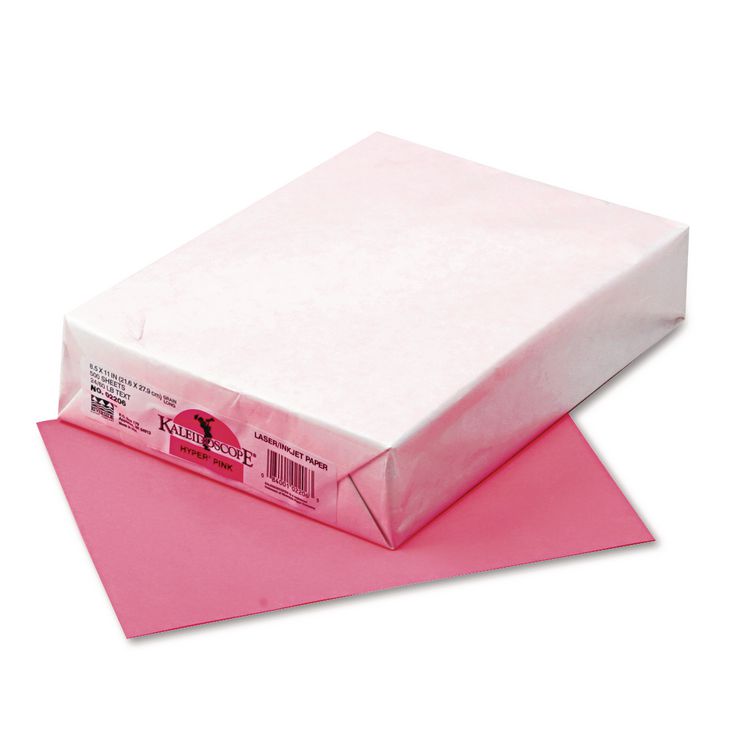 Pacon Kaleidoscope Multipurpose Colored Paper, 24 lb Bond Weight, 8.5 x 11, Hyper Pink, 500/Ream (PAC102206)