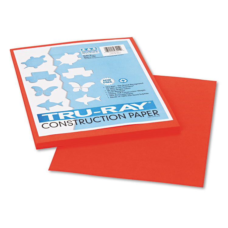 Pacon Tru-Ray Construction Paper, 76 lb Text Weight, 9 x 12, Orange, 50/Pack (PAC103002)