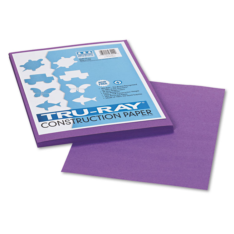 Pacon Tru-Ray Construction Paper, 76 lb Text Weight, 9 x 12, Violet, 50/Pack (PAC103009)