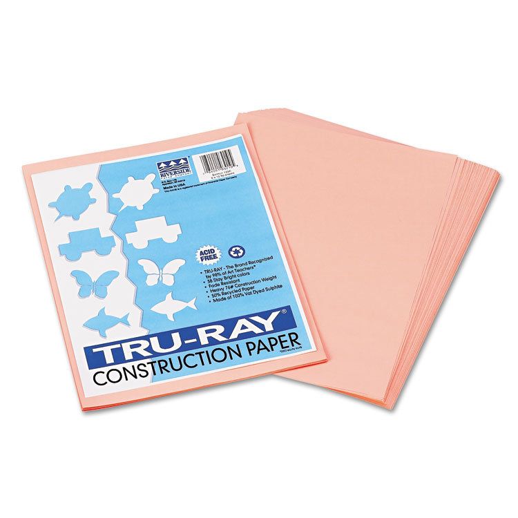 Pacon Tru-Ray Construction Paper, 76 lb Text Weight, 9 x 12, Salmon, 50/Pack (PAC103010)